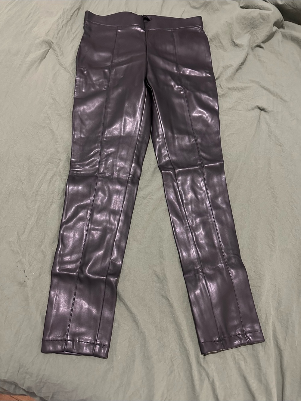 Women Faux Leather Pants in Black
